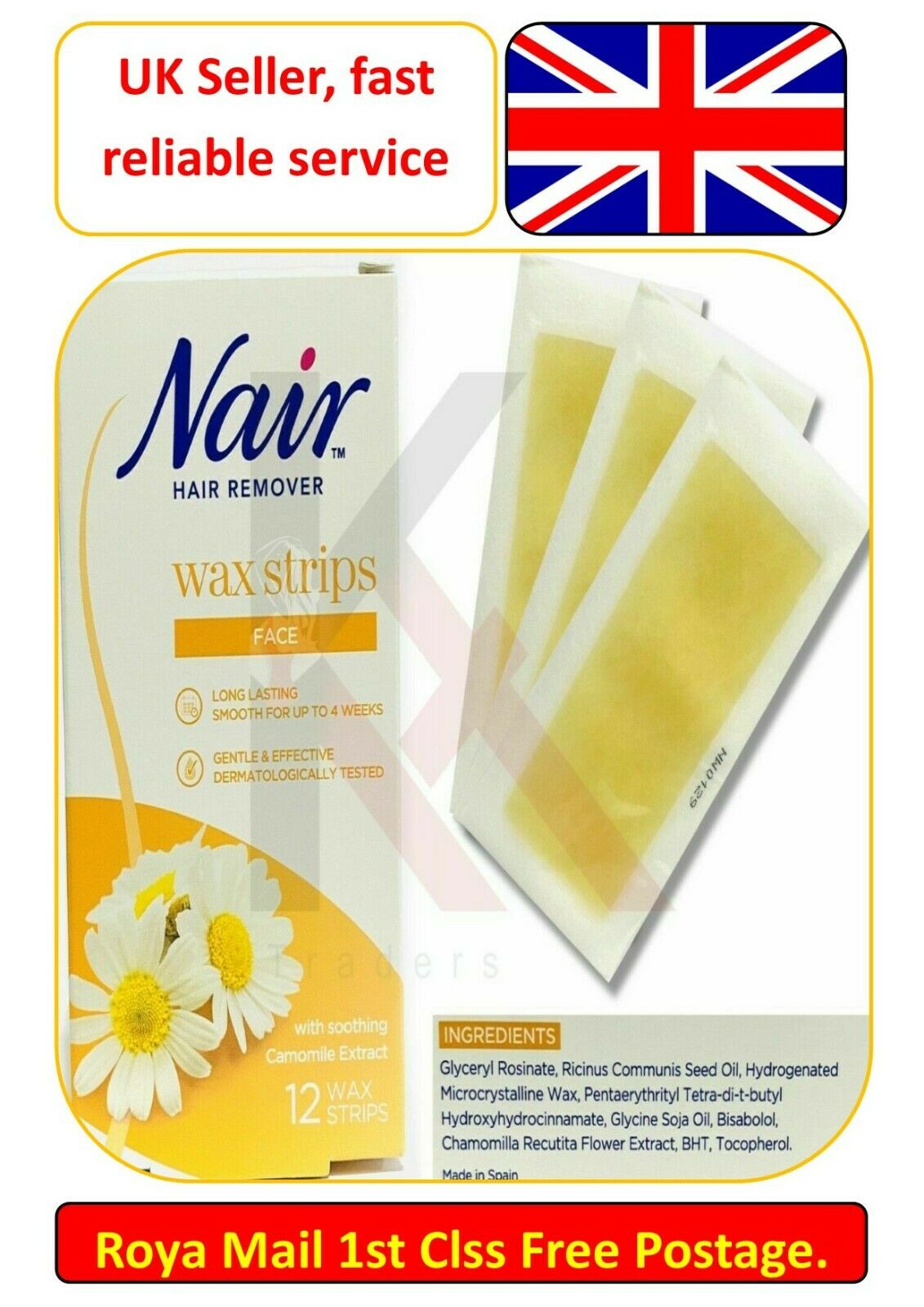 12 x Nair FACE WAX STRIPS Waxing Hair Removal With Soothing Camomile – Mind  & Body Holistic Health Clinic